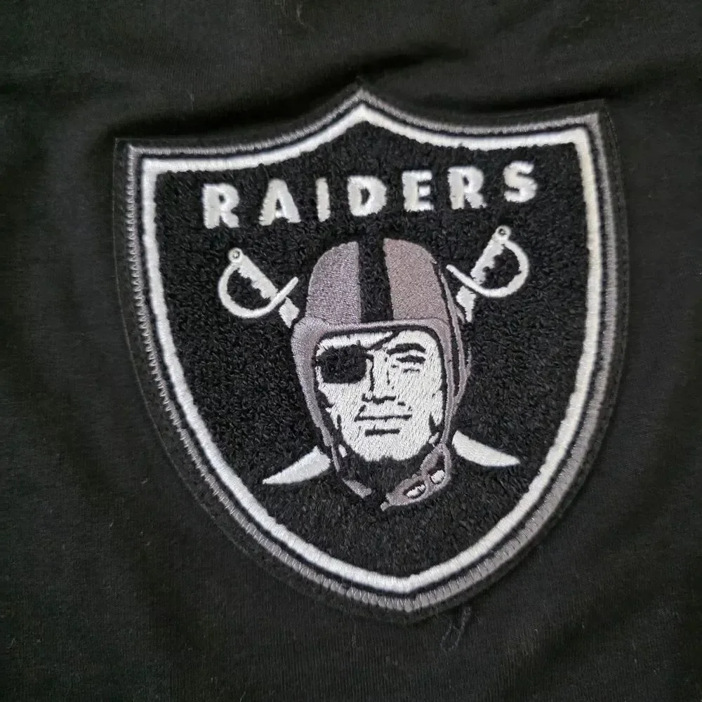 Las Vegas Raiders New Era NFL Shorts Chenille Embrodery Logos Black White XL LE